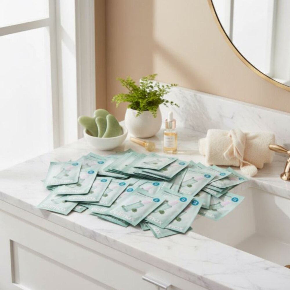 The Every Cart Biodegradable Face Towels + Hydrating Cica Serum Mask 5 Pack